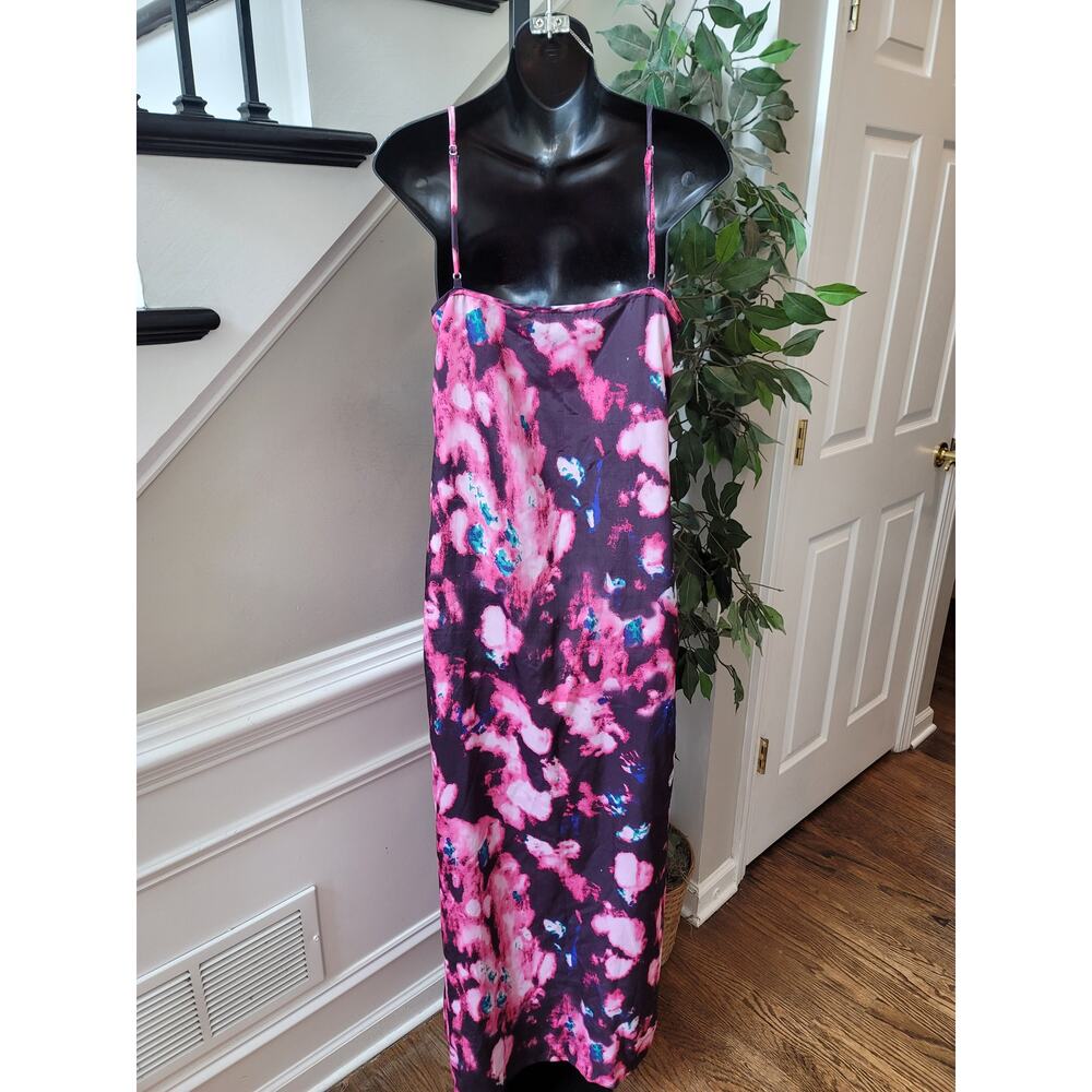 Vila Slip Dress Women's Size Small Purple Pink Abstract Sweetheart Casual Party - Picture 6 of 11